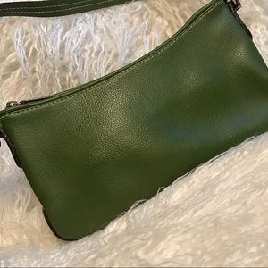 Green faux leather bag